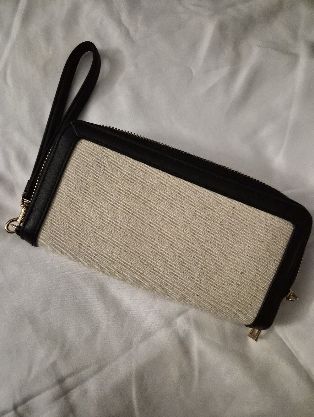 Black and Natural Canvas Wristlet Clutch - A New Day